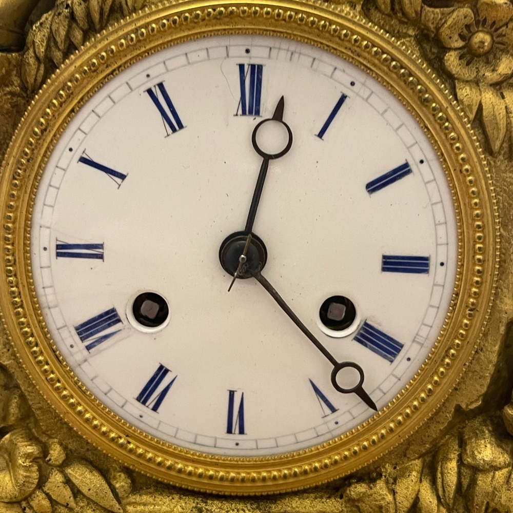French Bronze-Dore Figural Mantel Clock 19th - Picture 7 of 16